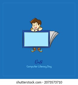 world computer literacy day poster design 