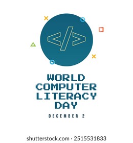 World Computer Literacy Day vector design template good for celebration usage. World Computer Literacy Day design. flat design. eps 10. 