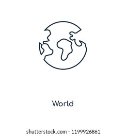 World concept line icon. Linear World concept outline symbol design. This simple element illustration can be used for web and mobile UI/UX.