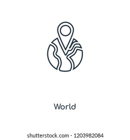 World concept line icon. Linear World concept outline symbol design. This simple element illustration can be used for web and mobile UI/UX.