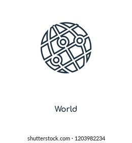 World concept line icon. Linear World concept outline symbol design. This simple element illustration can be used for web and mobile UI/UX.