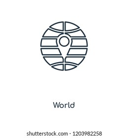 World concept line icon. Linear World concept outline symbol design. This simple element illustration can be used for web and mobile UI/UX.