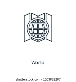 World concept line icon. Linear World concept outline symbol design. This simple element illustration can be used for web and mobile UI/UX.