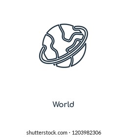 World concept line icon. Linear World concept outline symbol design. This simple element illustration can be used for web and mobile UI/UX.