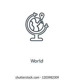 World concept line icon. Linear World concept outline symbol design. This simple element illustration can be used for web and mobile UI/UX.