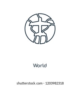World concept line icon. Linear World concept outline symbol design. This simple element illustration can be used for web and mobile UI/UX.