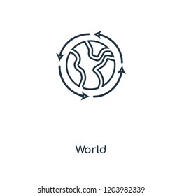 World concept line icon. Linear World concept outline symbol design. This simple element illustration can be used for web and mobile UI/UX.