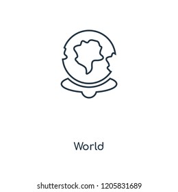 World concept line icon. Linear World concept outline symbol design. This simple element illustration can be used for web and mobile UI/UX.