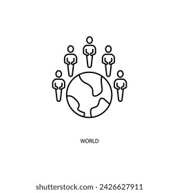 world concept line icon. Simple element illustration. world concept outline symbol design.