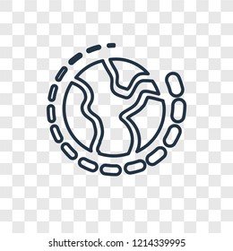 World concept vector linear icon isolated on transparent background, World concept transparency concept in outline style