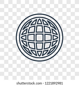 World concept vector linear icon isolated on transparent background, World concept transparency concept in outline style