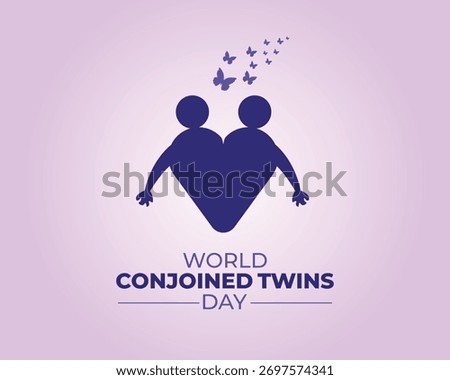 World Conjoined Twins Day. 24 November. Template for background with banner, poster and card. Flat illustration. Vector illustration.