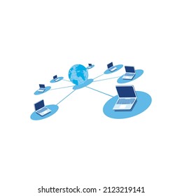 world connecting computers. Global connection system. vector design illustration