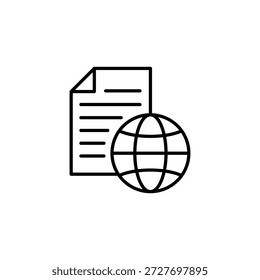 Icono De Esquema Del Documento De Conexión Mundial Para Global