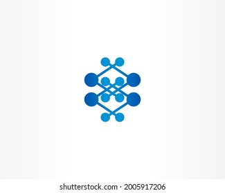 world connection icon logo with blue color concept