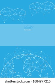 World and connection on the light blue background, global, technology