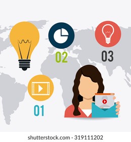 World connections, business and multimedia infographic design.