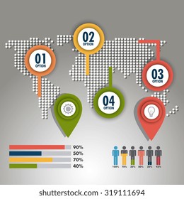 World connections, business and multimedia infographic design.