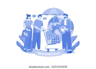 World Consumer Right Day Illustration concept on white background