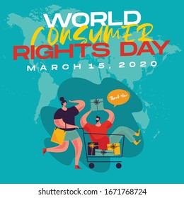 Día Mundial de los Derechos del Consumidor adecuado para banderas y otros