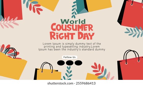 World consumer rights day 15 march. logo design. banner poster
