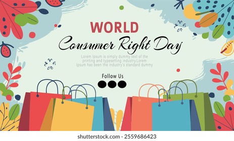 World consumer rights day 15 march. logo design. banner poster