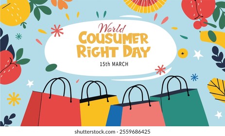World consumer rights day 15 march. logo design. banner poster