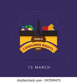 World consumer rights day 15 march. logo design. vector stock.