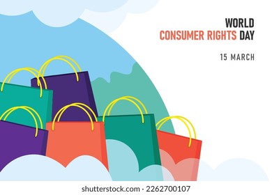 World Consumer Rights Day background. Vector illustration background.