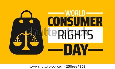World Consumer Rights Day background banner or poster design template. observed every year in March. Holiday concept. Use to any Template, card, poster, placard, template.