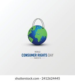 World Consumer Rights Day. Consumer Rights creative concept. vector globe. shopping concept.