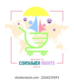 World Consumer Rights Day greeting card. Suitable for World Consumer Rights Day events 