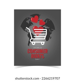 World Consumer Rights Day greeting card. Suitable for World Consumer Rights Day events 