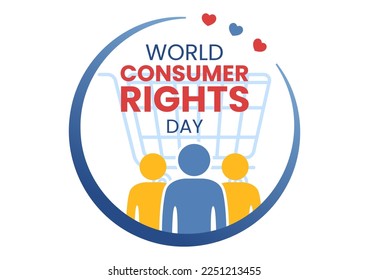 World Consumer Rights Day Illustration with Shopping, Bags and Needs of Consumers for Web Banner or Landing Page in Flat Cartoon Hand Drawn Templates