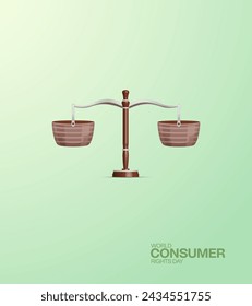 Día Mundial de los Derechos del Consumidor, , mapa del mundo, diseño de banner de medios sociales, ilustración vectorial de póster.