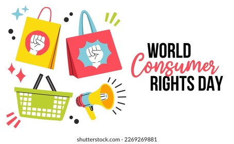 World Consumer Rights Day. March 15. Holiday concept. Template for background, banner, card, poster with text