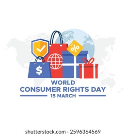 World Consumer Rights Day. March 15. Gradient background. Poster, banner, card, background. Eps 10.World Consumer Rights Day, Vector Design Illustration, Poster, Banner, Advertising, Greeting Card