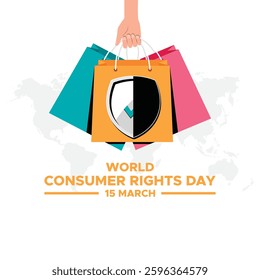 World Consumer Rights Day. March 15. Gradient background. Poster, banner, card, background. Eps 10.World Consumer Rights Day, Vector Design Illustration, Poster, Banner, Advertising, Greeting Card