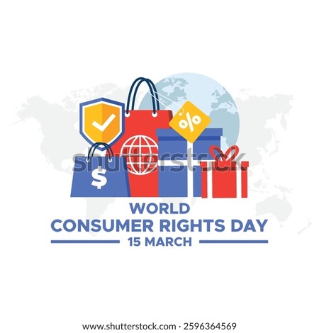 World Consumer Rights Day. March 15. Gradient background. Poster, banner, card, background. Eps 10.World Consumer Rights Day, Vector Design Illustration, Poster, Banner, Advertising, Greeting Card