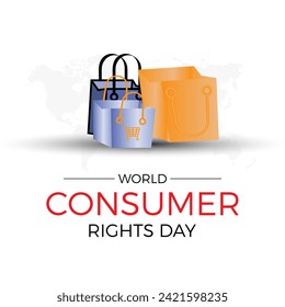 World Consumer Rights Day Observed every year of March 15, Business Store Vector banner, flyer, poster and social medial template design.