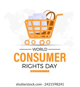 World Consumer Rights Day Observed every year of March 15, Business Store Vector banner, flyer, poster and social medial template design.