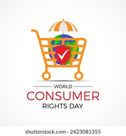 World Consumer Rights Day Observed every year of March 15, Business Store Vector banner, flyer, poster and social medial template design.