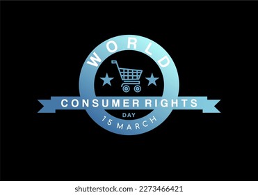 World Consumer Rights Day Shop logo design with shopping cart vector illustration. Shopping logo design template.