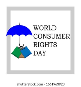 Ilustración vectorial del Día Mundial de los Derechos del Consumidor. Apto para tarjeta de felicitación, póster y pancarta