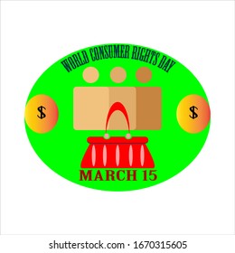Icono del logotipo vectorial del Día Mundial de los Derechos del Consumidor
