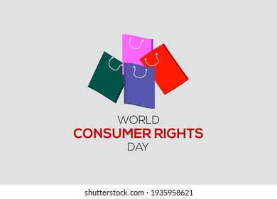 World Consumer Rights Day Vector Illustration. Suitable for Greeting Card, Poster, Banner, and t-shirt design. Shopping bags logo on white background. Holiday typography.