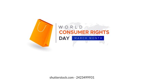 Día Mundial de los Derechos del Consumidor. Diseño de vectores con el concepto de celebrar el Día Mundial de los Derechos del Consumidor. 15 de marzo.