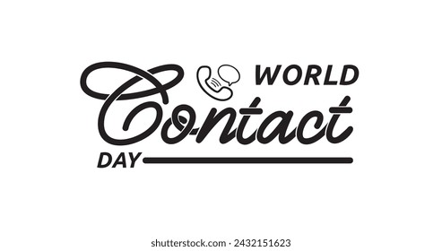 World Contact Day text Handwritten calligraphy vector illustration. Great for the opportunity to reach out into the universe and attempt some intergalactic communication.