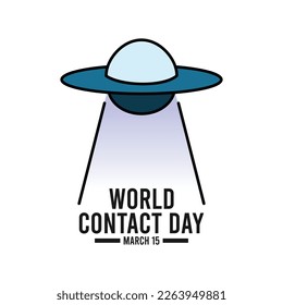 World Contact Day. Ufo. Spaceship. Flying. White background. Poster, banner, card, background. Eps 10.