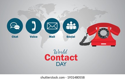 World Contact day. Contact us or call us symbols Social Media network icons for business communication Marketing chatting or messenger, mail, chat concept.